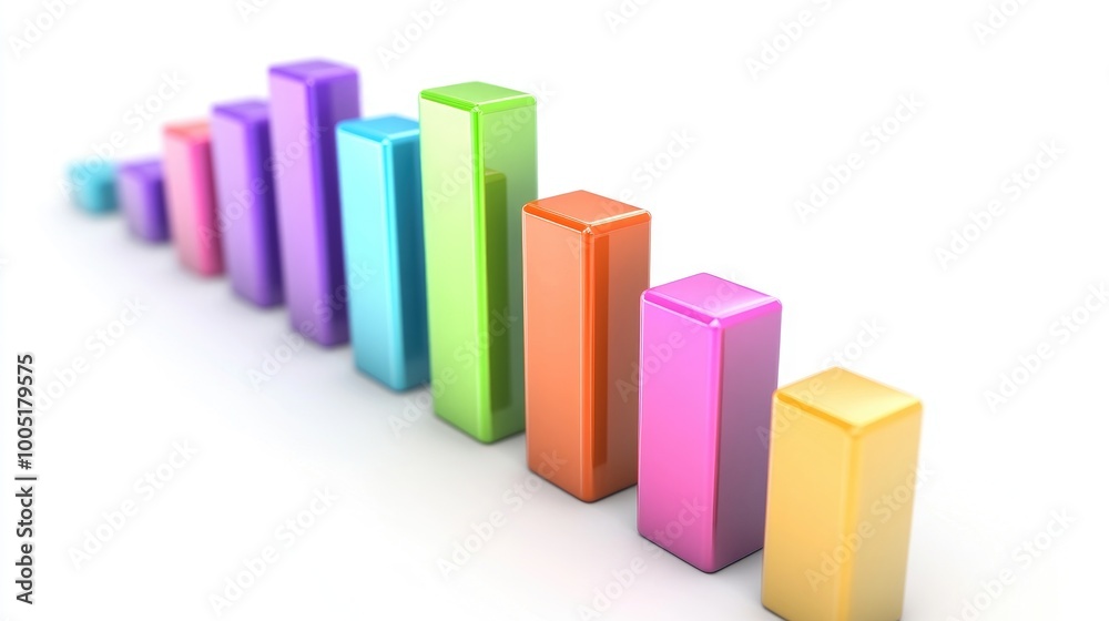 Colorful Bar Graph Displaying Growth Trends Colorful Bar Graph Displaying Growth Trends