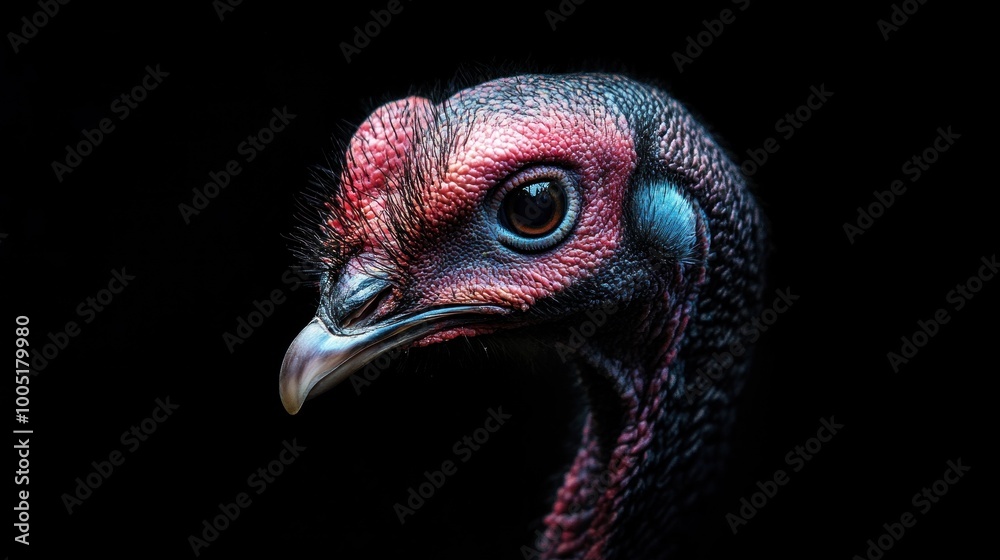 Close-up Portrait of a Turkey's Head