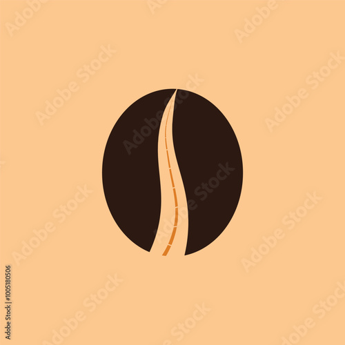 coffee road logo design vector