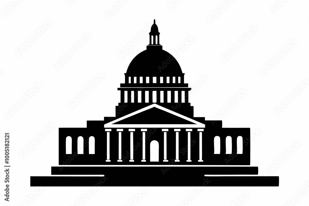 Obraz premium Washington Capitol building skyline silhouette vector