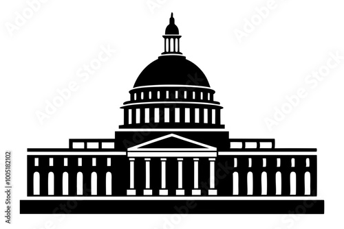 Washington Capitol building skyline silhouette vector



