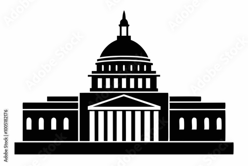 Washington Capitol building skyline silhouette vector



