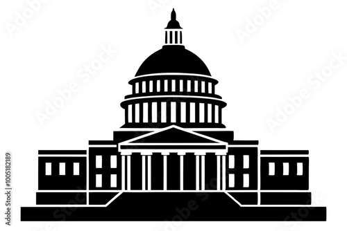 Washington Capitol building skyline silhouette vector



