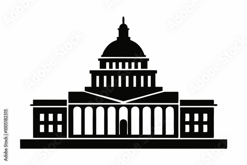 Washington Capitol building skyline silhouette vector



