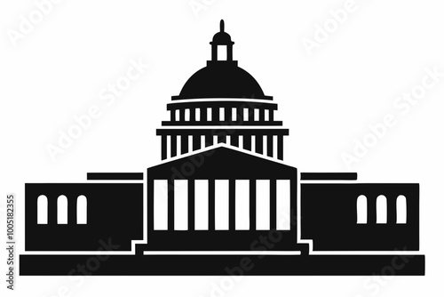 Washington Capitol building skyline silhouette vector




