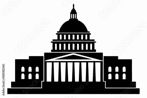 Washington Capitol building skyline silhouette vector



