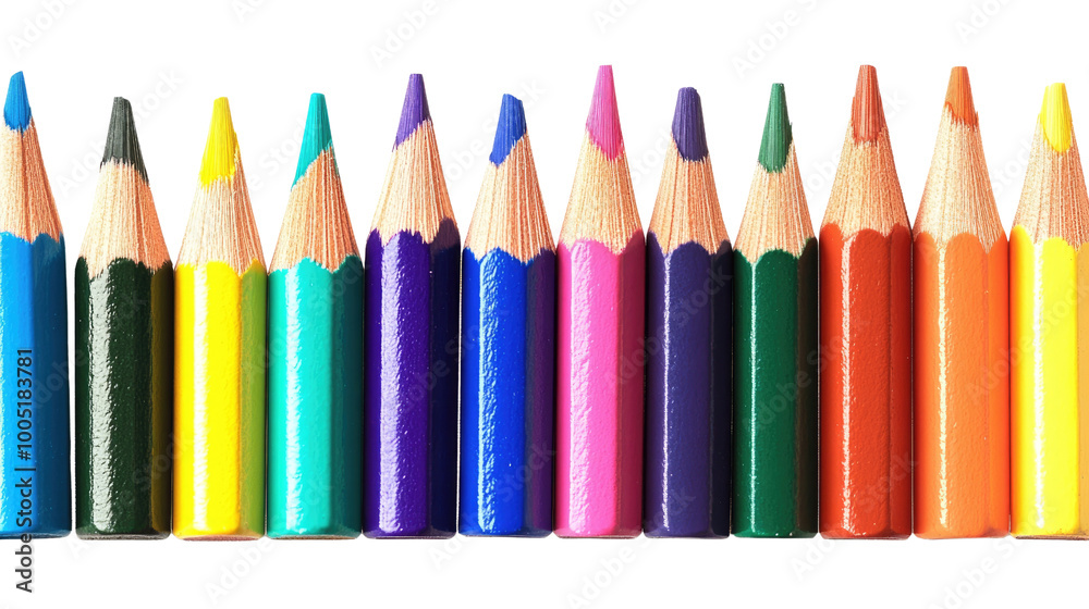 wooden crayons on a transparent background wooden crayons on a transparent background
