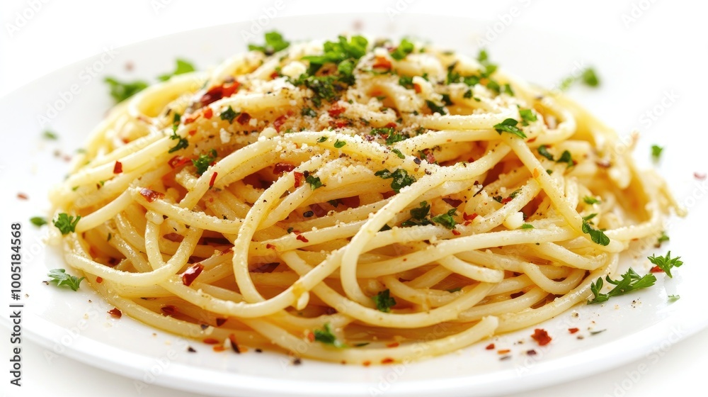 Delicious Plate of Spaghetti with Herbs and Spices Delicious Plate of Spaghetti with Herbs and Spices