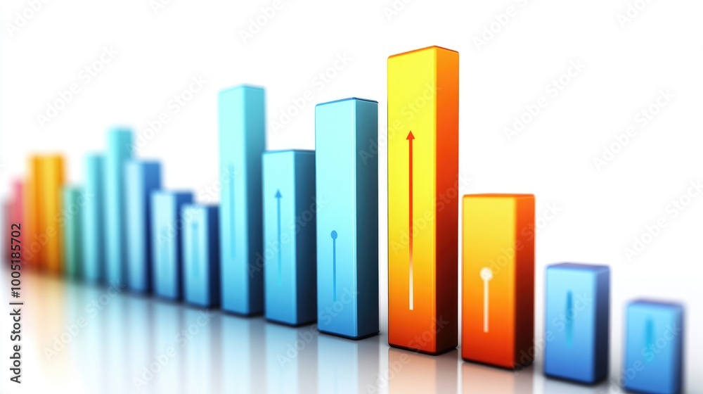 Colorful Bar Graph Representing Data Growth Trends Colorful Bar Graph Representing Data Growth Trends