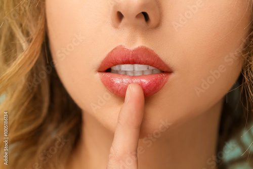 Woman with beautiful lipsti...
