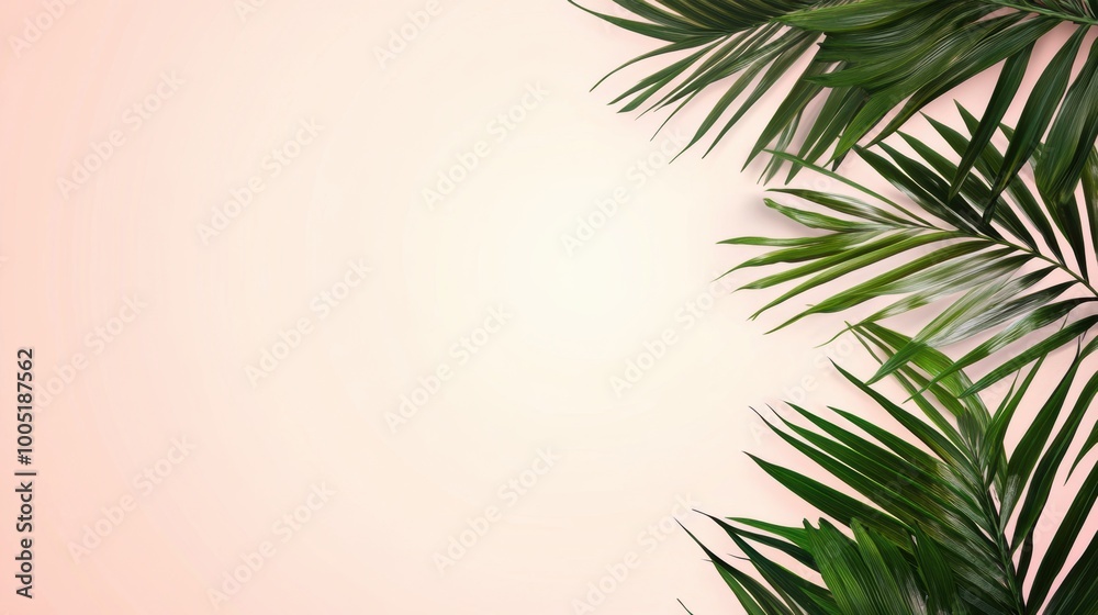 Coconut tree leaf abstract with copy space background