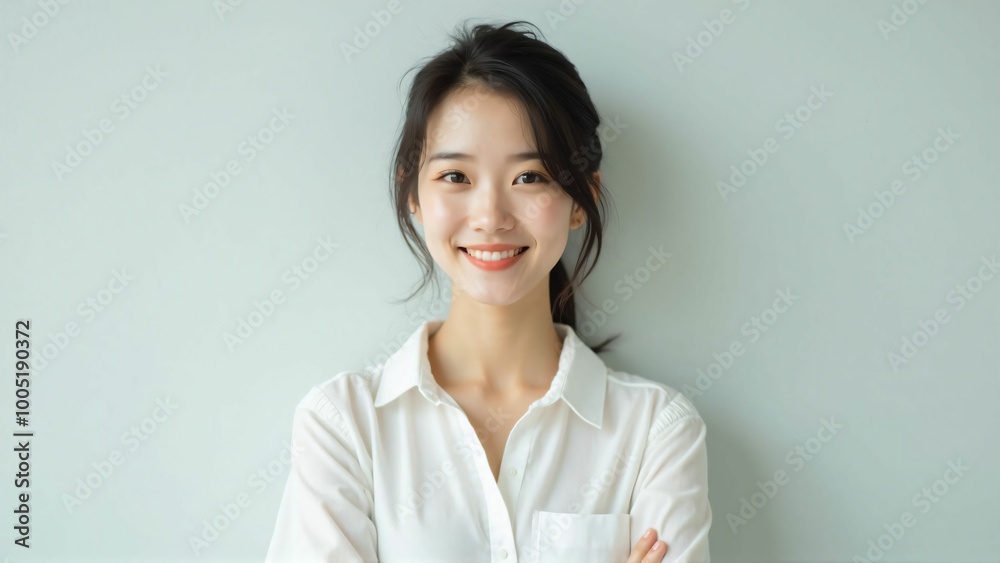 Portrait of a Japanese Woman with a Natural Smile - Bright and Clean Expression Portrait of a Japanese Woman with a Natural Smile - Bright and Clean Expression