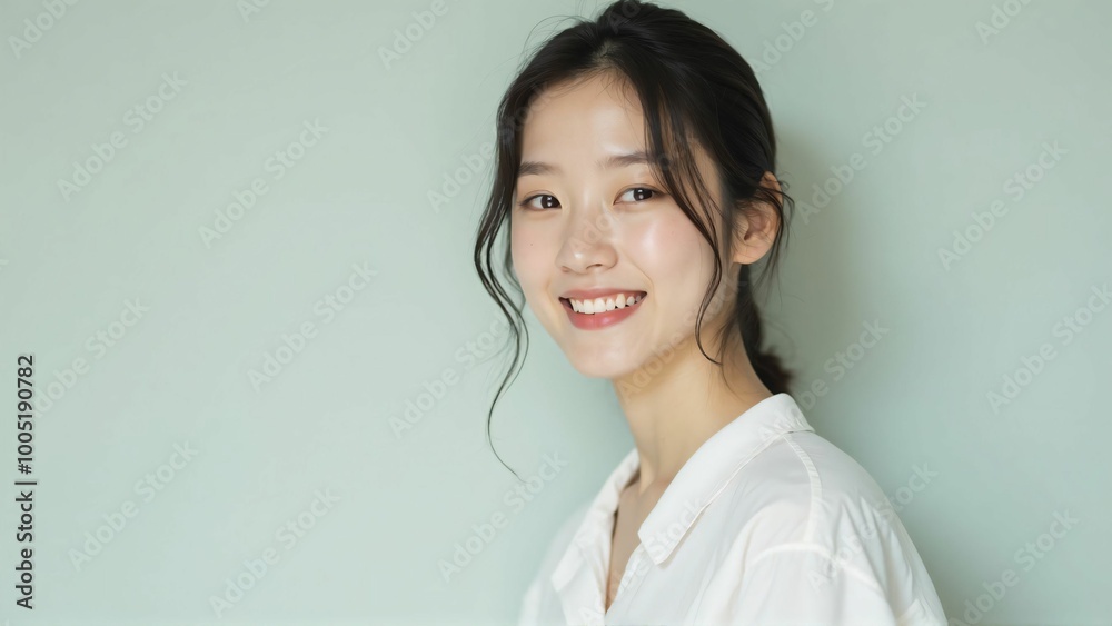 Portrait of a Japanese Woman with a Natural Smile - Bright and Clean Expression Portrait of a Japanese Woman with a Natural Smile - Bright and Clean Expression