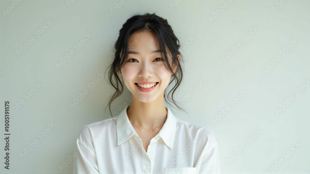 Portrait of a Japanese Woman with a Natural Smile - Bright and Clean Expression Portrait of a Japanese Woman with a Natural Smile - Bright and Clean Expression