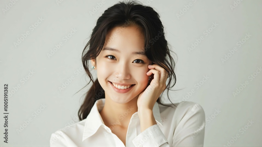 Portrait of a Japanese Woman with a Natural Smile - Bright and Clean Expression Portrait of a Japanese Woman with a Natural Smile - Bright and Clean Expression