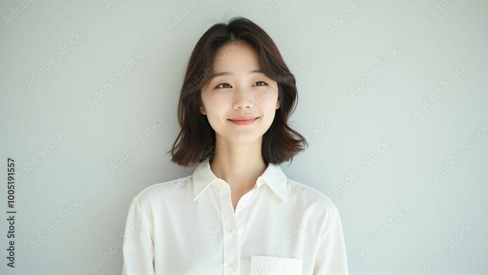 Portrait of a Japanese Woman with a Natural Smile - Bright and Clean Expression Portrait of a Japanese Woman with a Natural Smile - Bright and Clean Expression