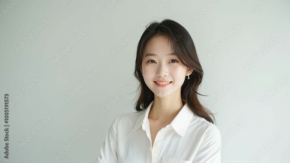 Portrait of a Japanese Woman with a Natural Smile - Bright and Clean Expression Portrait of a Japanese Woman with a Natural Smile - Bright and Clean Expression