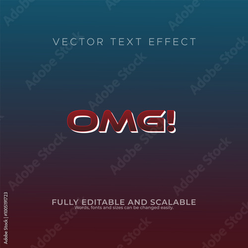 never vector editable text effect