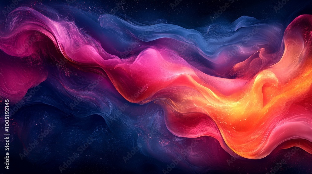 Colorful abstract wave with vibrant hues on Colorful abstract wave with vibrant hues on