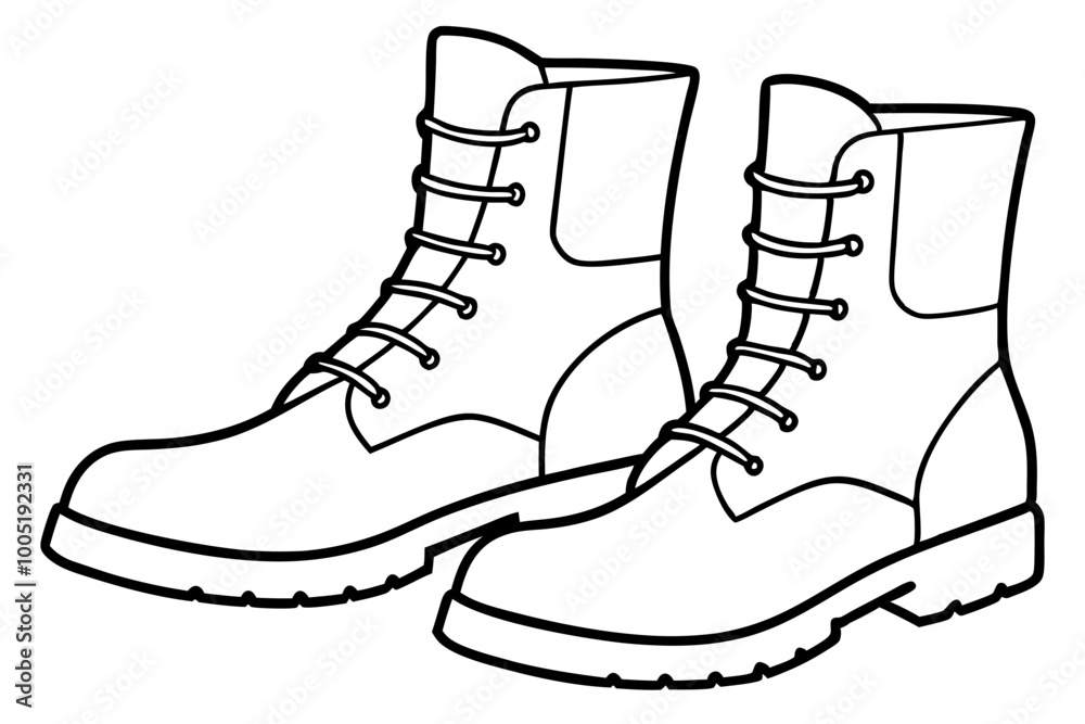 
Combat Boot Vector, Army Boot Silhouette, Soldier Army Combat Boots Silhouette Vector
