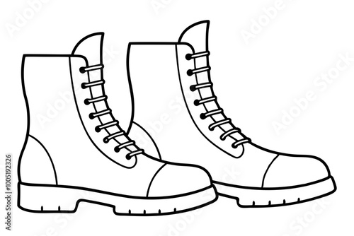 
Soldier Army Combat Boots Silhouette Vector, Combat Boot Silhouette

