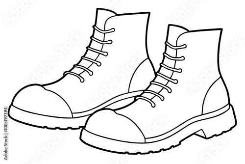 
Combat Boot Vector, Army Boot Silhouette, Soldier Army Combat Boots Silhouette Vector
