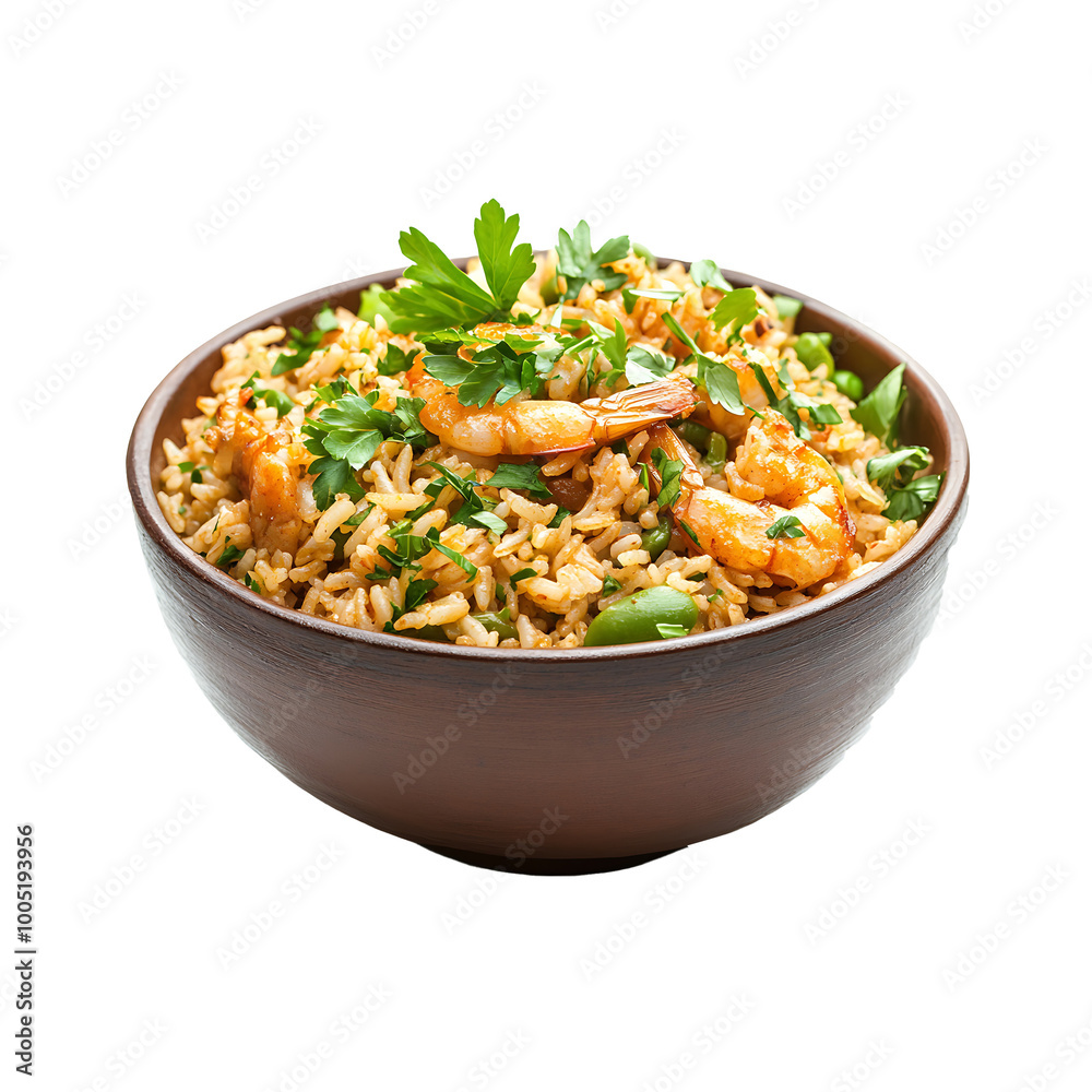 Rice with vegetables isolated on white background Rice with vegetables isolated on white background