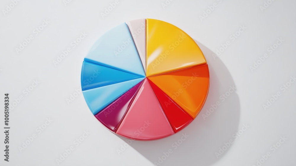 Fototapeta premium Colorful Pie Chart in Bright Shades of Plastic