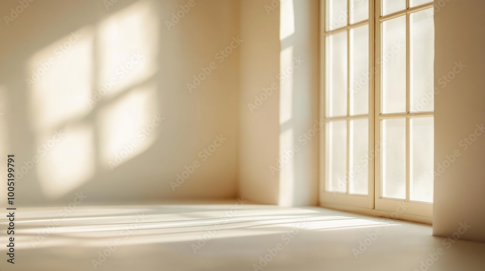 Fototapeta premium Sunlit Windows in a Minimalist Space