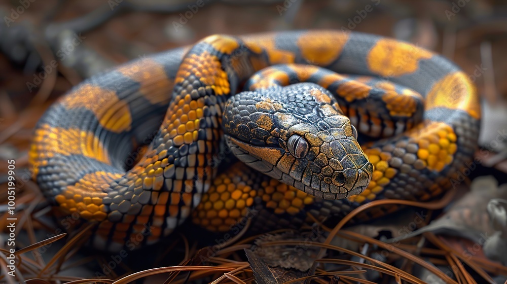 Close-Up of a Snake in the Forest