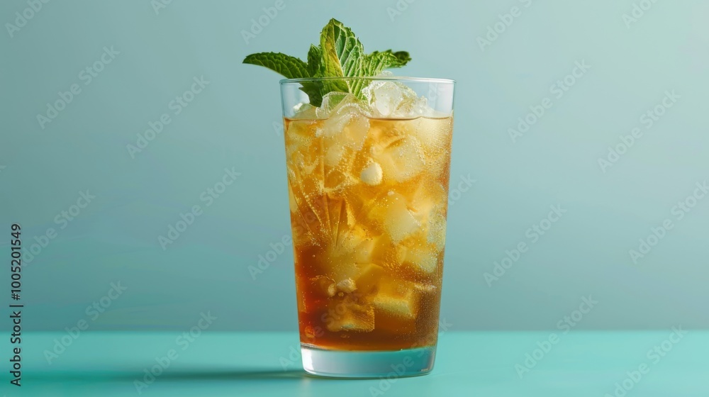 Refreshing Mint Beverage in Clean Background Refreshing Mint Beverage in Clean Background