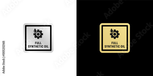 Full Synthetic oil label or Synthetic oil logo vector isolated. Full Synthetic oil label for product packaging design element and more.