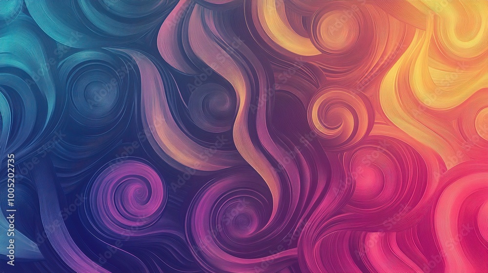 Abstract Colorful Swirls in Trendy Design Abstract Colorful Swirls in Trendy Design