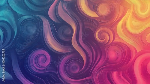 Abstract Colorful Swirls in Trendy Design