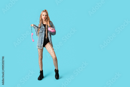Beautiful young woman with ...