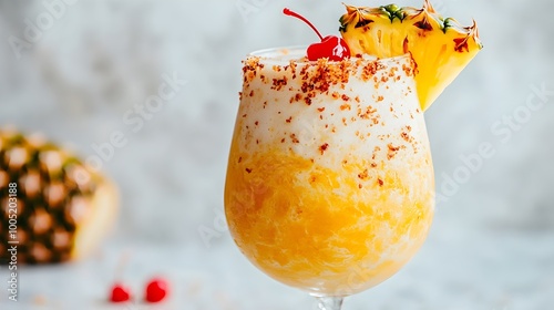 Exotic Tropical Drink with Copy Space