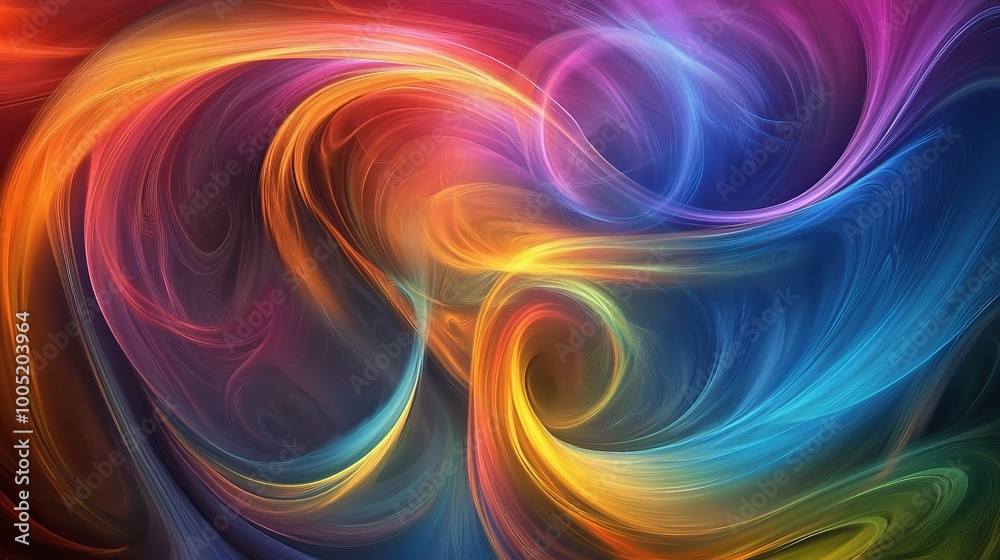 Colorful Abstract Swirls in Bright Vibrant Hues