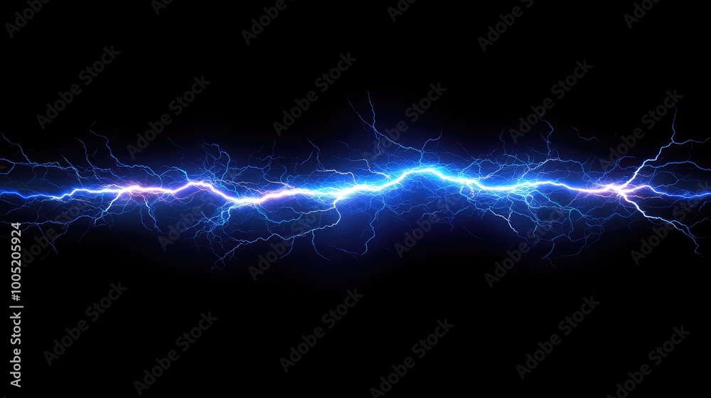 A vibrant blue lightning bolt streaks across a dark background. A vibrant blue lightning bolt streaks across a dark background.