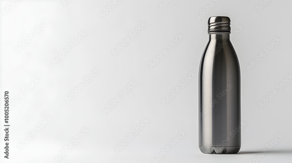 Water Bottle with Ample Copy Space, Isolated on White Background Water Bottle with Ample Copy Space, Isolated on White Background