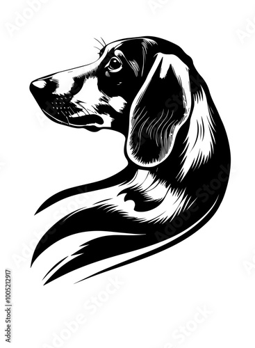 Dachshund | Dachshund Head | Dog Lover | Fur Baby | Domestic Animal | 3D Scene | Dachshund Puppy | Dog Breed | Original Illustration | Vector and Clipart | Cutfile and Stencil photo