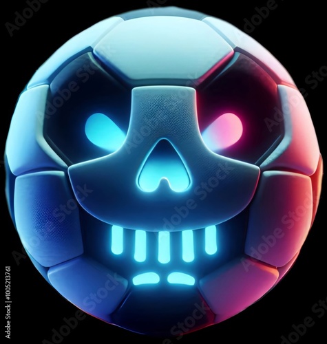 Cartoon soccer ball with 3D love face