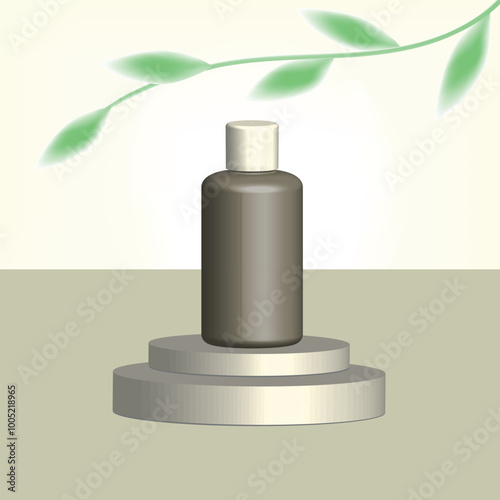 Bottles for cosmetics, shampoos, conditioners, hair masks. 3D visualization. Can be used to create presentations, packaging and product visualizations, as well as various packaging layouts.