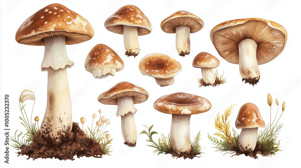 Collection of Fresh Porcini Mushrooms - Boletus Edulis
Collection of Fresh Porcini Mushrooms - Boletus Edulis