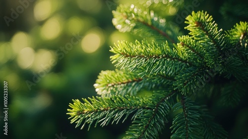 Close-up of Lush Evergreen Branches