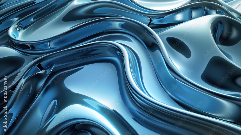 Abstract Blue Swirling Liquid Metal Texture Abstract Blue Swirling Liquid Metal Texture
