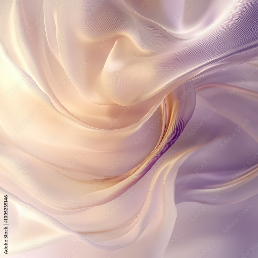 Fototapeta premium Abstract Pink and Beige Fabric Drape - Soft, Smooth, Flowing Texture.