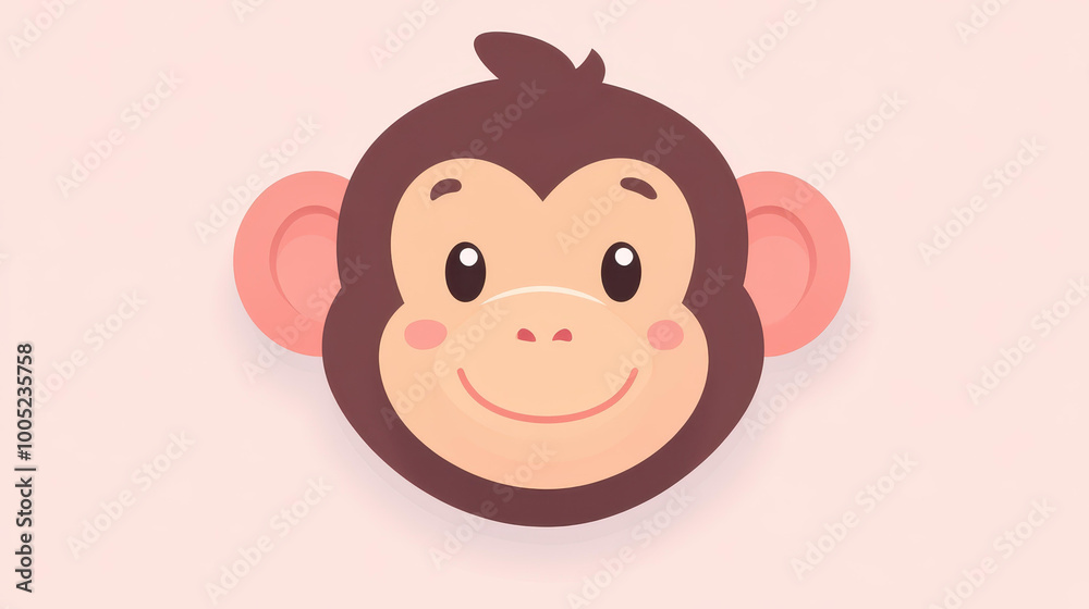 A playful cartoon monkey badge design adds a fun vibe with its modern flat illustration and vibrant textures. A playful cartoon monkey badge design adds a fun vibe with its modern flat illustration and vibrant textures.