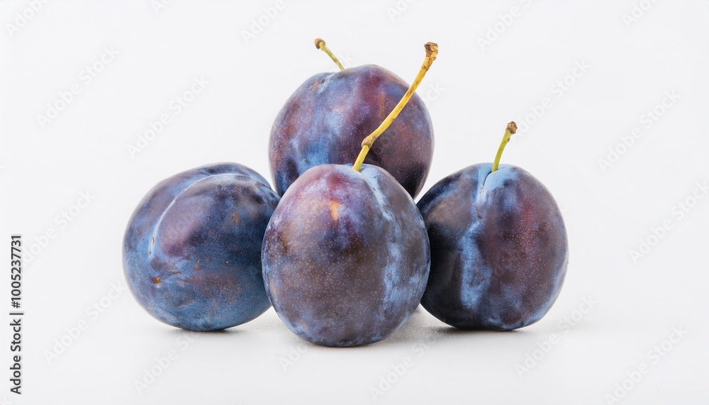 Obraz premium Plum on white background. Plum Fruit Isolated.