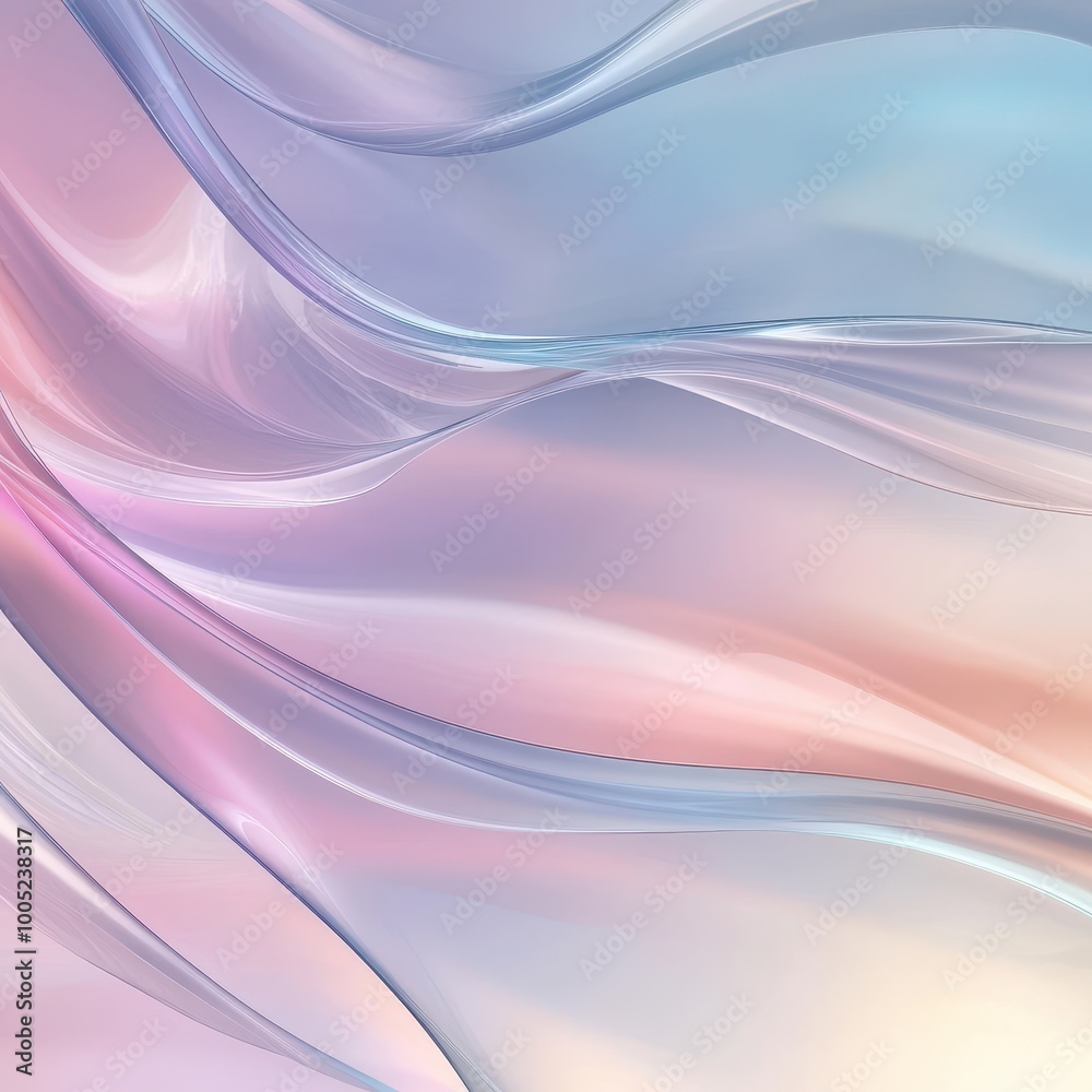 Fototapeta premium Abstract Pastel Swirls, Soft Pink and Blue Gradient Background.
