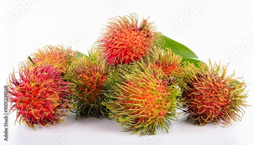 Rambutan on white background. Rambutan Fruit Isolated.